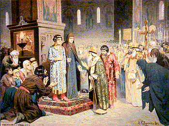 Кившенко А.Д. - Избрание Михаила Федоровича на престол. 1613 г. XIX в.
